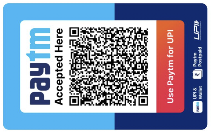 Paytm Qr Code PVC Card Printing
