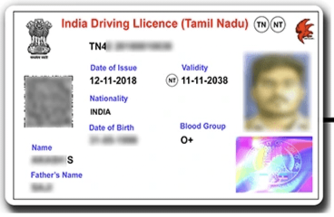 Tamil Nadu Driving License PVC Card Print
